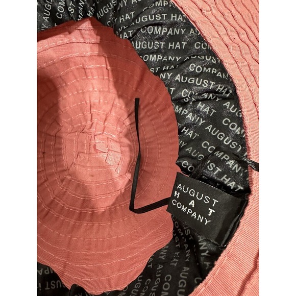 August Hat Company Packable Sun Beach Garden Hat Pink Polyester Wide Brim - Picture 3 of 7